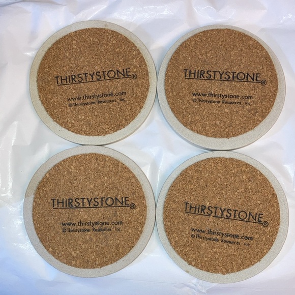 Set of 4 Thirstystone Monograms letter I Natural Solid Sandstone Coasters - Picture 2 of 5